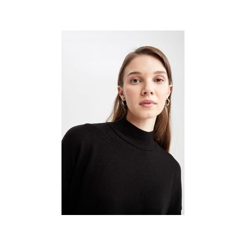 product_image_name-Defacto-Woman Mock Neck Regular Fit Tunic - Black-3