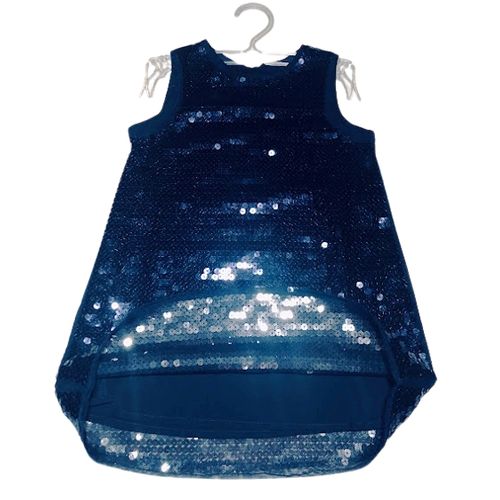 product_image_name-Generic-فستان اطفال بناتي مزين بالترتر تل للمناسبات - كحلي-3