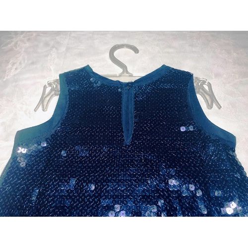 product_image_name-Generic-فستان اطفال بناتي مزين بالترتر تل للمناسبات - كحلي-4