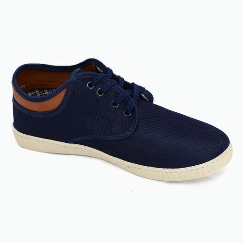 Buy Squadra SQ1005-Textile Contrast Collar Mid-Top Lace-Up Fashion Sneakers For Men - Blue in Egypt