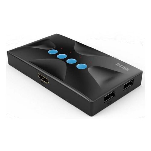 product_image_name-D-Link-KVM-410HP 4 in 1 out HDMI KVM, USB2.0, 4K 30Hz, Wide screen support, Desktop Controller and Button Includes 4 x KVM Cable (HDMI+USB to HDMI)plastic housing-2