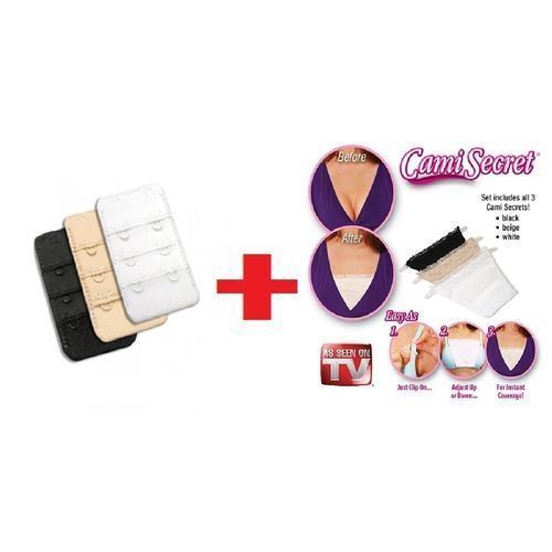 Buy As Seen On Tv 'Save A Bra' Soft Back Bra Extender + Cami Secret Breast Hider -3ps in Egypt