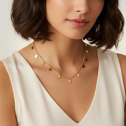product_image_name-Generic-Women's Stainless Steel Necklace Charms Pendants-Gold Chain Necklace For Women's-Best Gift-1