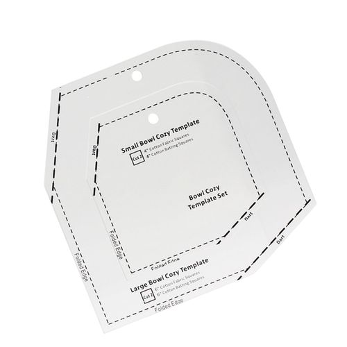 Bowl Cozy Template Set for Quilting , Clear Acrylic Bowl Wrap