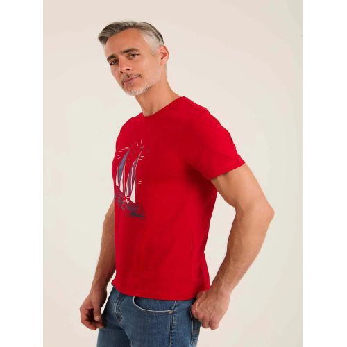 product_image_name-Dalydress-تي شيرت رجالي قطني برقبة دائرية باللون الأحمر-2