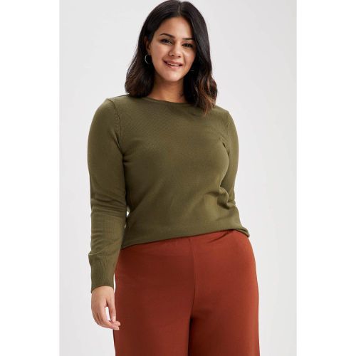 product_image_name-Defacto-Woman C Neck Regular Fit Pullover - Khaki-1