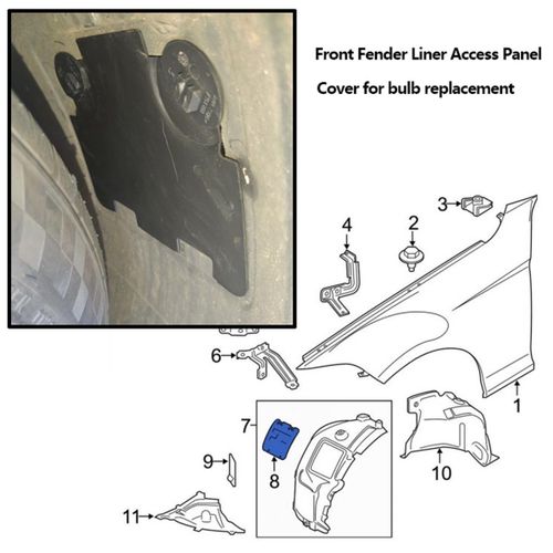 Generic Front Right Left Wheel Fender Liner Arch Headlight Bulb