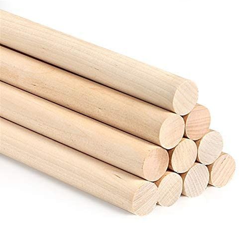 Maple Wooden Dowel Rods, 3/4 Wood Dowels, 10 Pack, Solid Hardwood Sticks  for Crafting, Macrame, DIY & More, Sanded Smooth, Kiln Dried, White,  Unfinished by Pennsylvania Woodworks