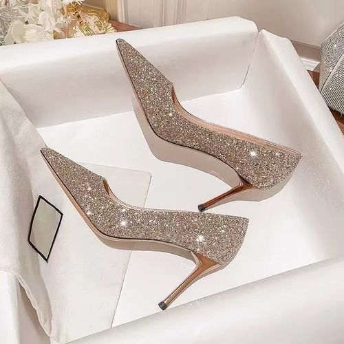 Silver women's cheap shoes for wedding