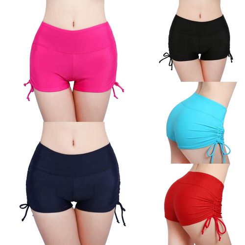 Fashion (Black)Women's Swim Shorts, High Waist Sides Drawstring @ Best  Price Online