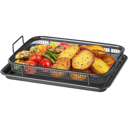 product_image_name-Generic-صينية فرن مع سلة للبطاطس المقلية، صينية شواء غير لاصقة للفرن، صينية غير لاصقة مع سلة مرتفعة للبطاطس المقلية، سلة شواء للمقلاة الهوائية، طقم أواني للطهي من قطعتين-6