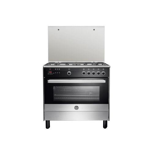 Buy La Germania 9M10G4A1X4AWW Freestanding Gas Cooker - 5 Burners - Stainless/Black in Egypt