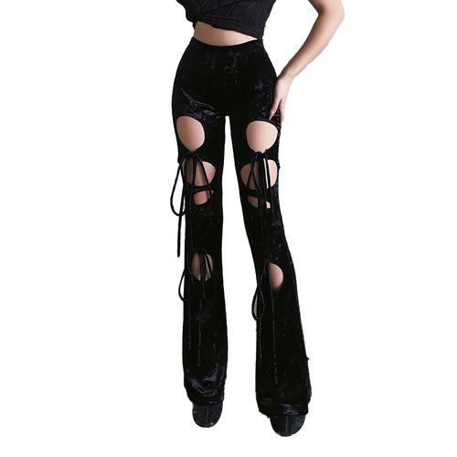 Bodycon Y2k Girl Heart Sequined Ruched Flare Pants 2000s Aesthetic High  Waist Women Trousers Grunge Sexy Lace Up Black Pants - AliExpress