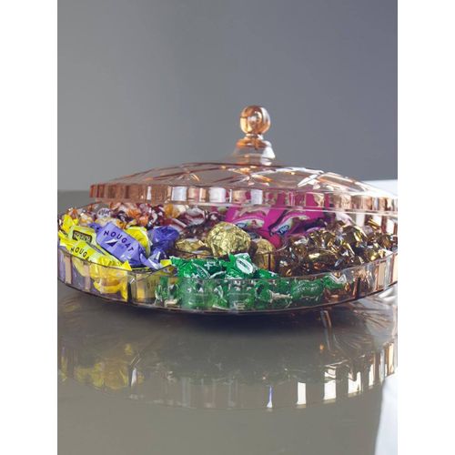 product_image_name-Generic-صينية تقديم دائرية من الأكريليك مع 6 مساحات تخزين وغطاء للوجبات الخفيفة للمقبلات وتخزين الطعام والفواكه والفواكه المجففة والفواكه - 30.4 سم-4