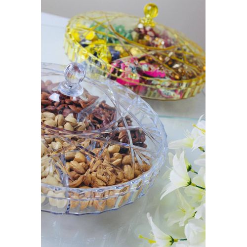 product_image_name-Generic-صينية تقديم دائرية من الأكريليك مع 6 مساحات تخزين وغطاء للوجبات الخفيفة للمقبلات وتخزين الطعام والفواكه والفواكه المجففة والفواكه - 30.4 سم-5