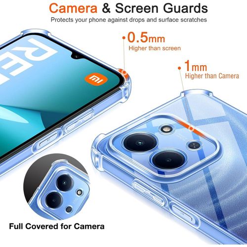 product_image_name-Ivoler-جراب لهاتف Xaom Redm 15C 4G-5G-Poco C85 مع قطعتين من الزجاج المقوى، جراب سيليكون شفاف مقاوم للصدمات مع زوايا معززة، غطاء واقٍ رفيع وناعم من مادة TPU مضاد للخدش-4
