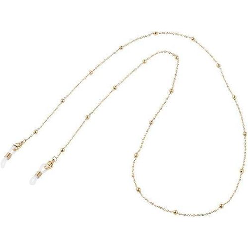 Generic  سلسلة نظارات مطلية بالذهبي، مصنوعة من الفولاذ المقاوم للصدأ، قطعة واحدة، لحمل النظارات الشمسية، مناسبة للرجال والنساء والأطفال، هدية مثالية لعيد الميلاد - image 2