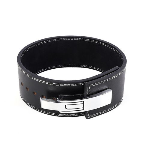 Fashion (Black)High Quality Lever Buckle Fitness Belt Waist