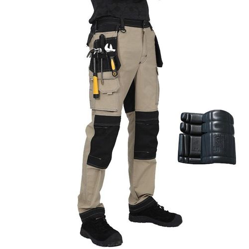 Fashion Khaki with Knee Pads Multi pocket Cargo Pants Men Multifunctional Work Trousers Workwear with Reflective Tapes Oxford Knee Pad Service Wear Resistant Best Price Online Jumia Egypt