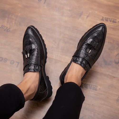  Men's Alligator Crocodile Print Oxford Fashion Lace Up Dress  Shoe croco-03 (Black, us_Footwear_Size_System, Adult, Men, Numeric, Medium,  Numeric_6_Point_5)