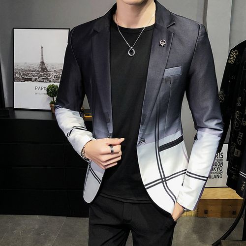 Fashion (White)Mens Blazer Jacket Black Blazer Men Mens Formal