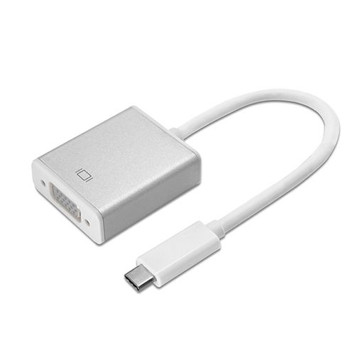 Generic Type-C To VGA Adapter Cable USB 3.1 Type-C Male To VGA Female Adapter - silver