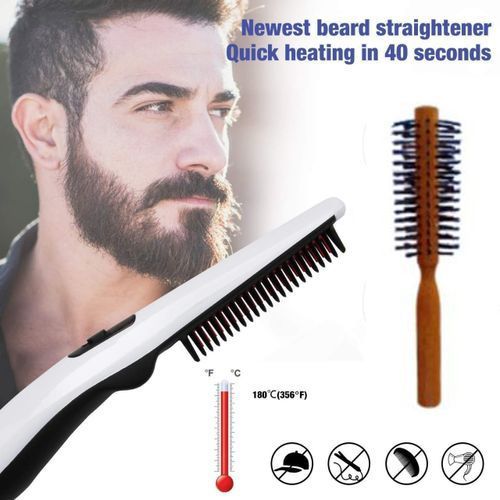 Buy Styler V2  Beard & Hair Straightener + Wood Brush in Egypt