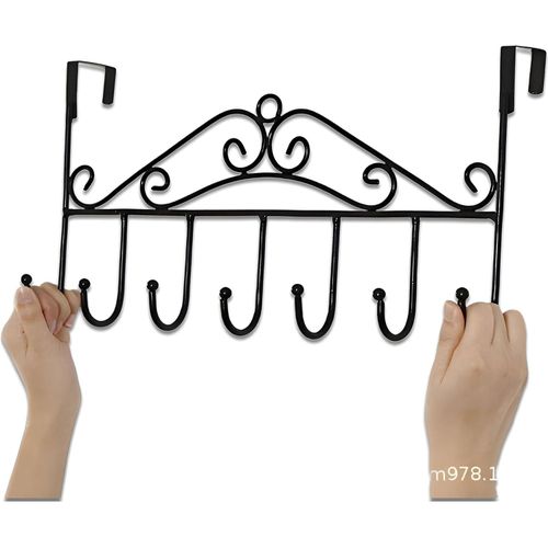 product_image_name-Generic-رف - رف متعدد الأغراض فوق الباب مع 7 خطافات لتعليق المعاطف والمناشف والحقائب والعباءات (قطعة واحدة من اللون المعروض)-1