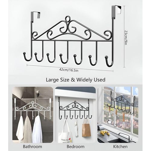 product_image_name-Generic-رف - رف متعدد الأغراض فوق الباب مع 7 خطافات لتعليق المعاطف والمناشف والحقائب والعباءات (قطعة واحدة من اللون المعروض)-3