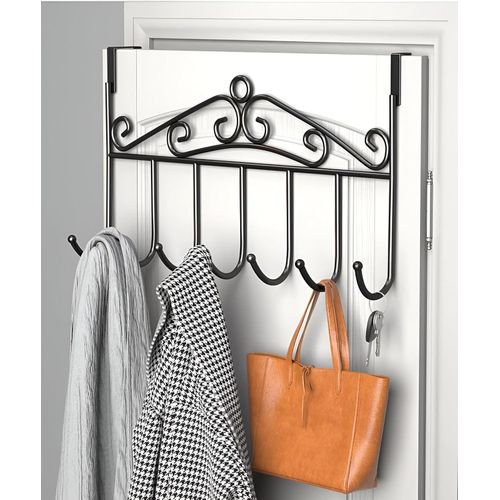 product_image_name-Generic-رف - رف متعدد الأغراض فوق الباب مع 7 خطافات لتعليق المعاطف والمناشف والحقائب والعباءات (قطعة واحدة من اللون المعروض)-6