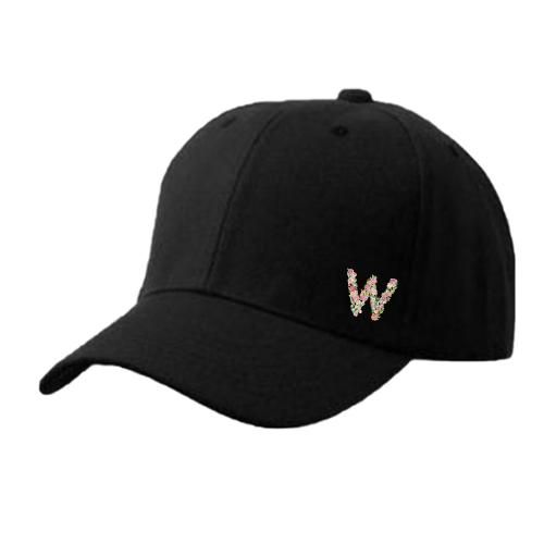 product_image_name-Generic-Alphabetcal black cap character printed with decorative letter (W)-1