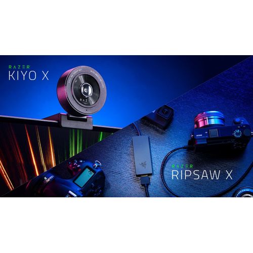  Razer Kiyo X - Full HD Streaming Webcam (1080p 30 FPS or 720p  60 FPS, Auto Focus, Plug & Play, Fully Customisable Settings, Flexible  Mounting, Compact & Portable) Black : Electronics