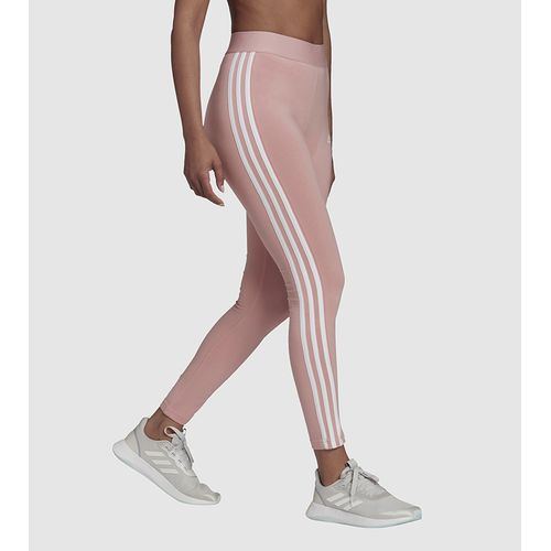 adidas Women's Loungewear Essentials High-Waisted Logo Leggings, Wild  Pink/White, Small