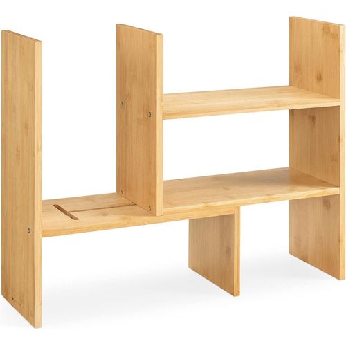 product_image_name-Generic-نافاريس وحدة رفوف منظمة للمكتب - ارفف سطح المكتب من الخيزران للطاولة او الطاولة - رف قابل للتعديل قائم بذاته للمطبخ بني فاتح-1