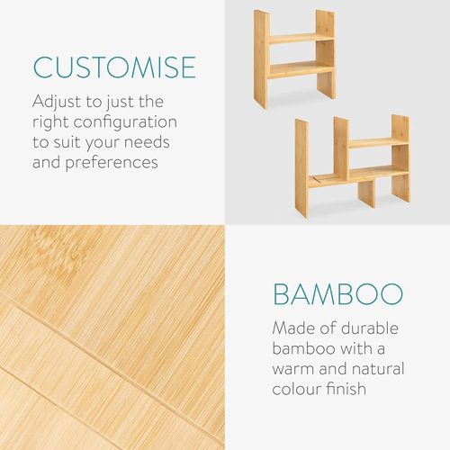 product_image_name-Generic-نافاريس وحدة رفوف منظمة للمكتب - ارفف سطح المكتب من الخيزران للطاولة او الطاولة - رف قابل للتعديل قائم بذاته للمطبخ بني فاتح-6