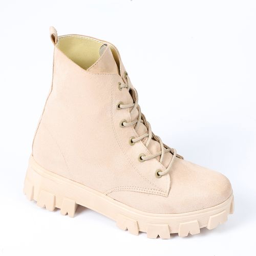 اشتري Ice Club Suede Lace Up Ankle Light Beige Boot في مصر