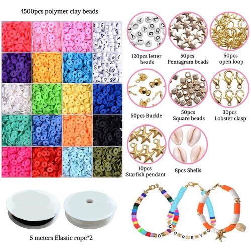 DIY Multicolor Clay Spacer Beads Jewelry Set, Jewelry Making Kit