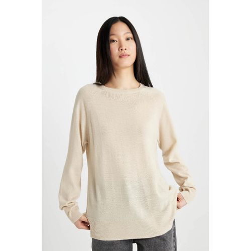 product_image_name-Defacto-Woman Crew Neck Relax Fit Pullover - Stone-2
