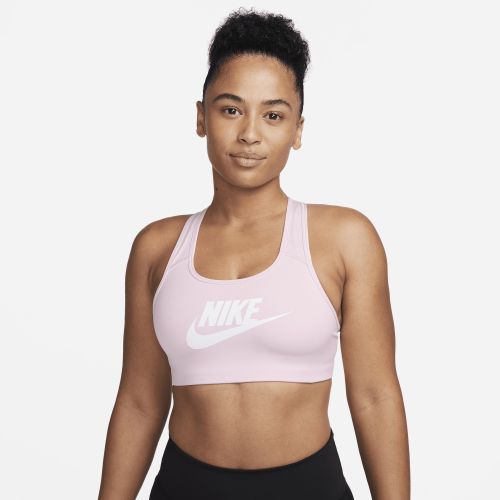 Nike Swoosh Bra Women's Dri-Fit Medium Support Sports Running Pink