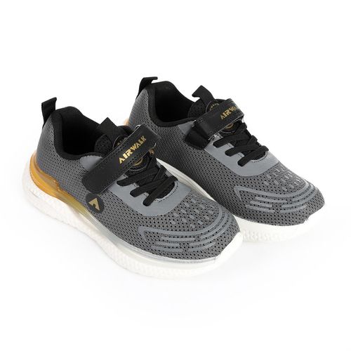 product_image_name-AIRWALK-حذاء رياضي للأولاد بشبك وإغلاق فيلكرو - رمادي وأسود-1