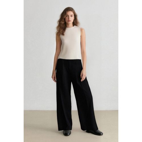 product_image_name-Defacto-Woman Wide Leg Pocket High Waist Basic Classic Blue Trousers-1