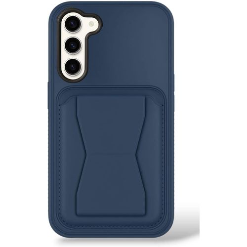 product_image_name-Generic-Luxury PU Leather Case Galaxy S21 Plus with Card Holder & Kickstand, Shockproof Slim Anti-Scratch Protective Phone Cover, Wallet with Magnetic Closure for Men & Women (Blue, Samsung Galaxy S21 Plus)-1