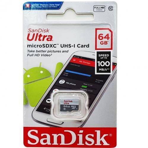 Buy Sandisk Ultra SDSQUNR-064G-GN3MN 64GB 100MB/s UHS-I MicroSDXC Card - Class 10 in Egypt
