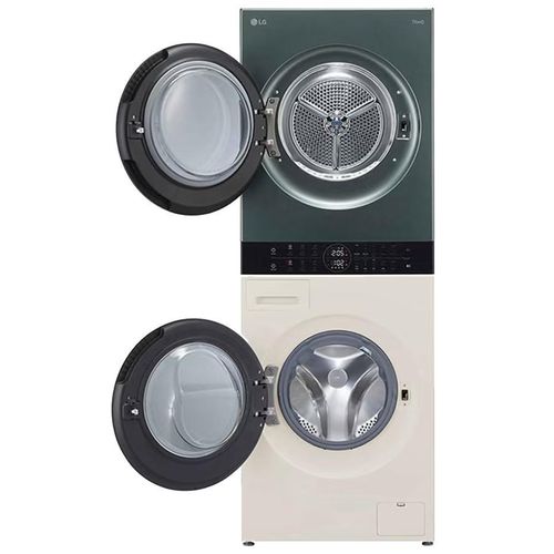 product_image_name-LG-WashTower™ غسالة ومجفف في جهاز واحد 13 كجم + مجفف 10 كجم، محرك مباشر بالذكاء الاصطناعي العاكس، ThinQ وواي فاي، تحكم باللمس، بيج/أخضر، FWT1310BG-2