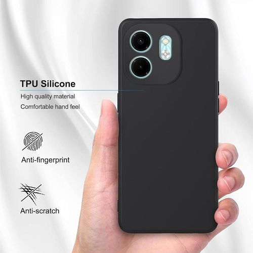 product_image_name-Generic-جراب سيليكون رفيع مقاوم للخدش مع بطانة ناعمة من المايكروفايبر متوافق مع موبايل انفينيكس سمارت 9/ هوت 50i 6.7 بوصة، أسود -2