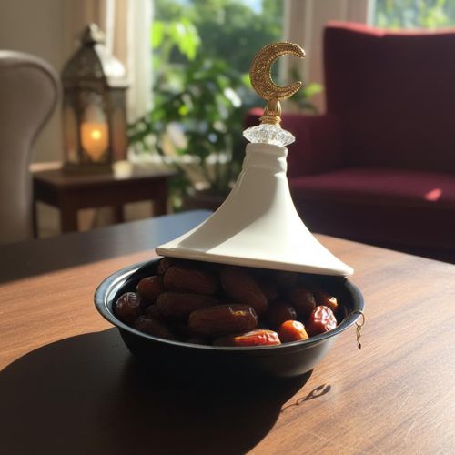 product_image_name-Generic-تمرية مائدة رمضان على شكل هلال - طبق تقديم تمر ومكسرات معدني - ابيض-2