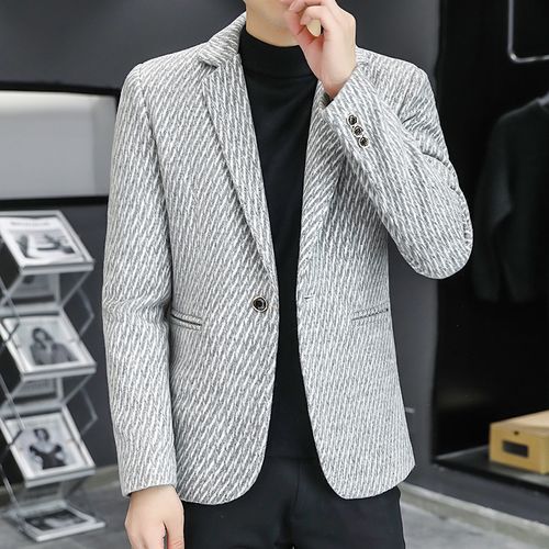Grey fitted jacket sales