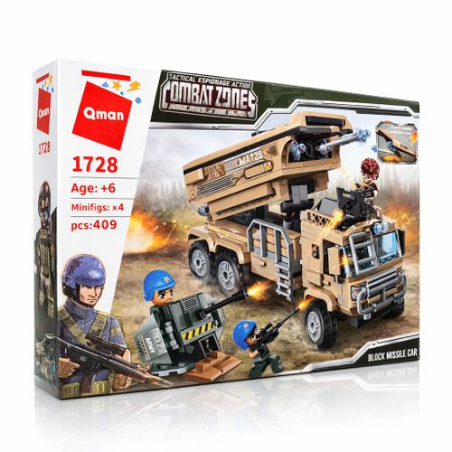 product_image_name-Qman-طقم تركيب كيو مان كومبات زون – شاحنة صواريخ عسكرية مع شخصيات - 409 قطعة - لعبة مركبات قتالية للأطفال-5