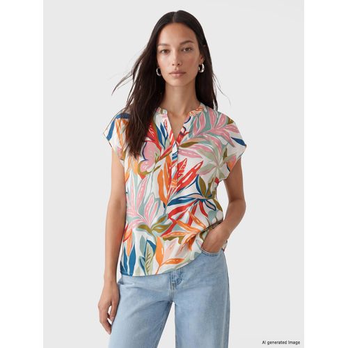LC Waikiki V Neck Leaf Patterned Blouse