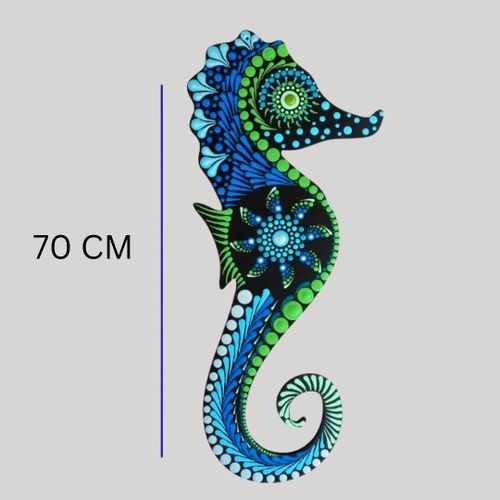 product_image_name-Generic-Dot Mandala Seahorse Wall Art – Hand-Painted Ocean Décor, 70cm-2